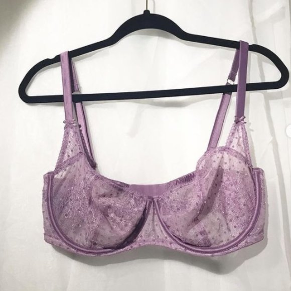 SOLD Purple Balcony Fit Bra Lace Bra See Through - Picture 1 of 3